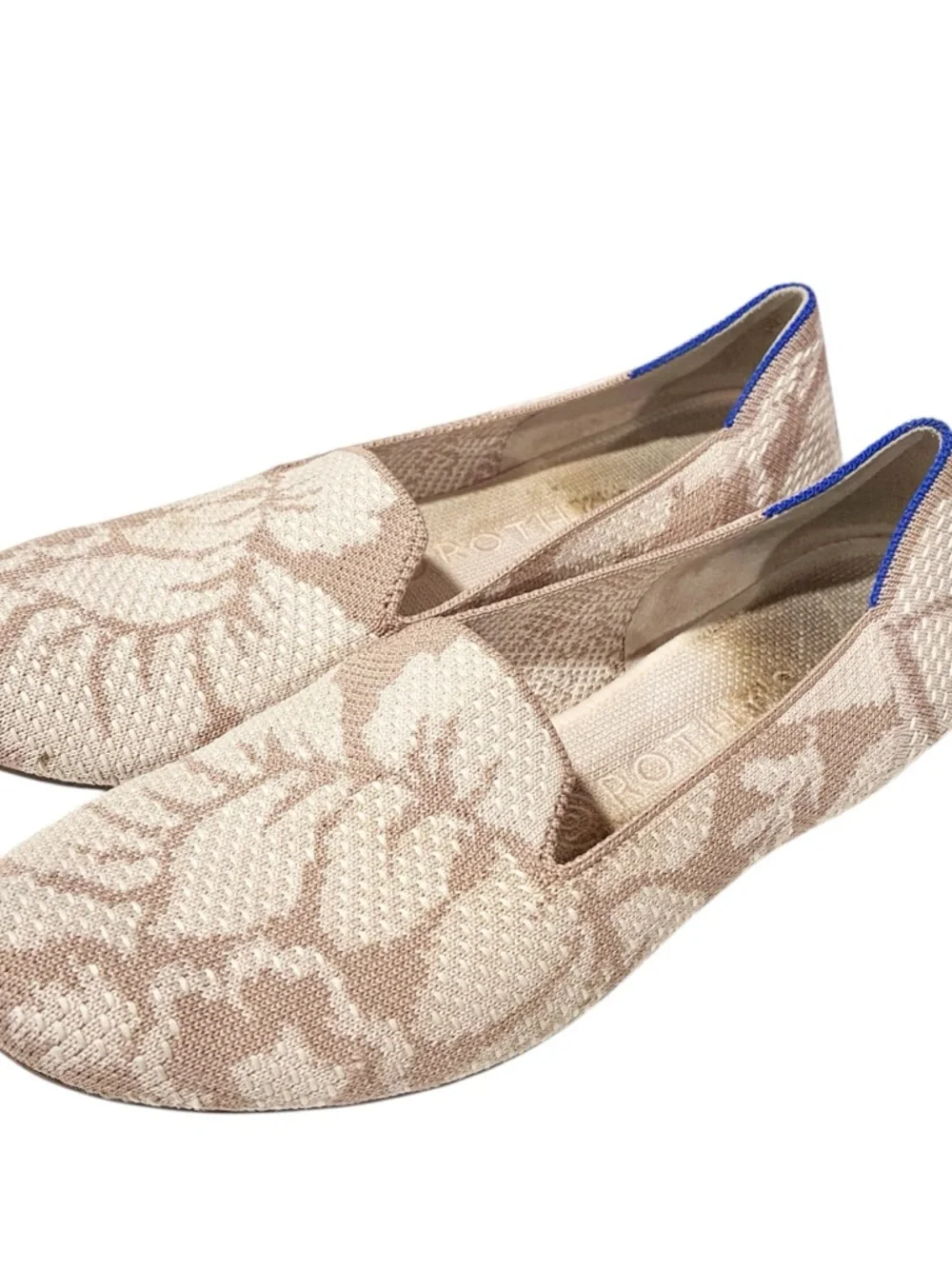 Rothy’s Retired Lily Cream Loafer Fabric Round Toe Ballet Flat Size 8.5